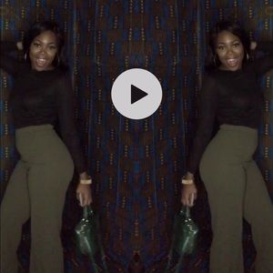 Olive Wide Leg Trousers